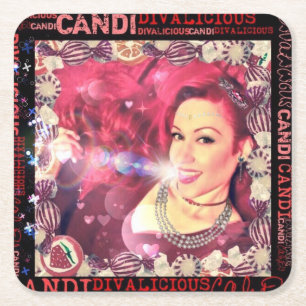 Dessous-de-verre Carré En Papier Dessous de verre officiels de Divalicious Candi