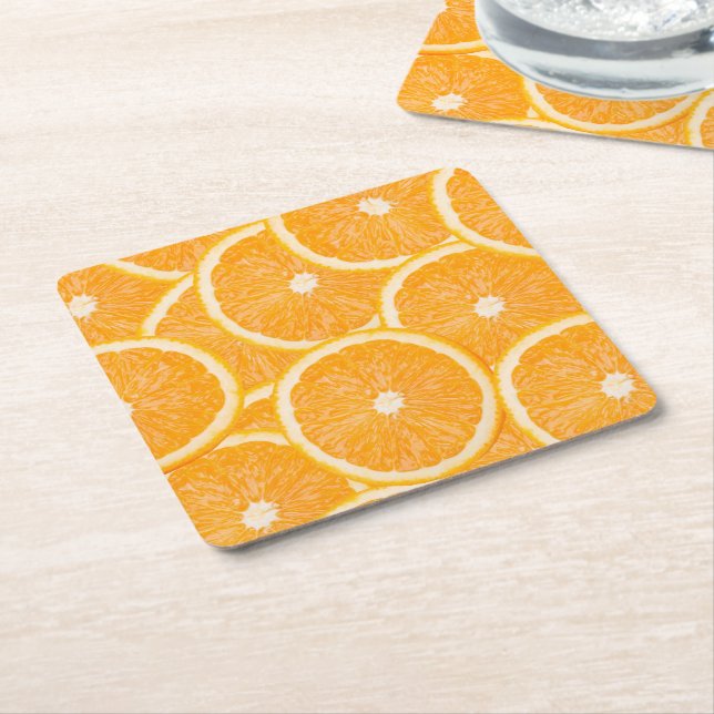 Dessous-de-verre Carré En Papier Dessous de verre Orange Slices (Incliné)