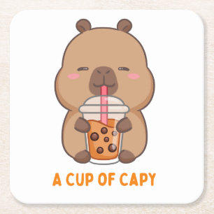 Dessous-de-verre Carré En Papier dessous de verre Papier "A Cup Of Capy"