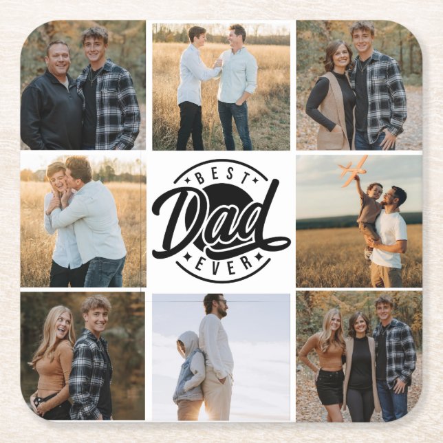 Dessous-de-verre Carré En Papier dessous de verre papier "Best Papa Ever" (Devant)