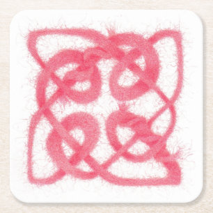 Dessous-de-verre Carré En Papier Dessous de verre papier Carré rose CELTIC KNOT