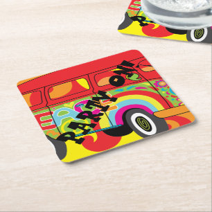 Dessous-de-verre Carré En Papier dessous de verre papier Carré style années 1960