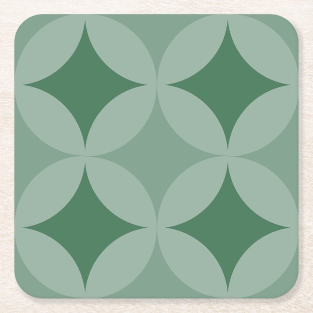 Dessous-de-verre Carré En Papier Dessous de verre papier - Cercles et diamants (Devant)