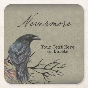 Dessous-de-verre Carré En Papier Dessous de verre papier Halloween Raven Nevermore