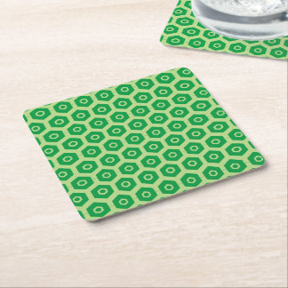 Dessous-de-verre Carré En Papier Dessous de verre papier - Hexagones verts