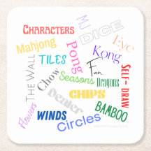 Dessous de verre papier Mahjong Words