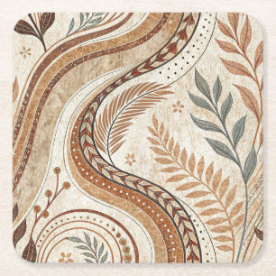 Dessous-de-verre Carré En Papier Dessous de verre papier Motif Boho tendance