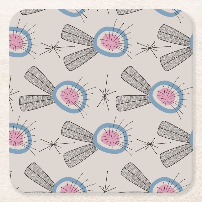 Dessous-de-verre Carré En Papier Dessous de verre papier Motif MODERNE MODERNE MODE (Devant)