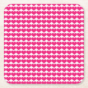 Dessous-de-verre Carré En Papier Dessous de verre papier Motif Pink Cute Hearts