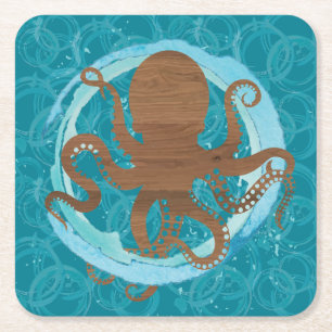 Dessous-de-verre Carré En Papier Dessous de verre papier octopus Oasis