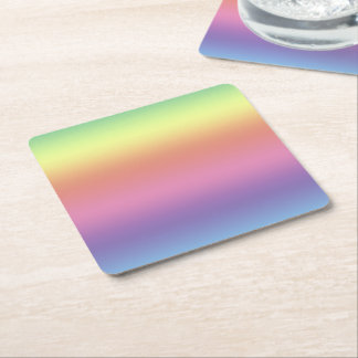 Dessous-de-verre Carré En Papier Dessous de verre papier - Rayures arc-en-ciel