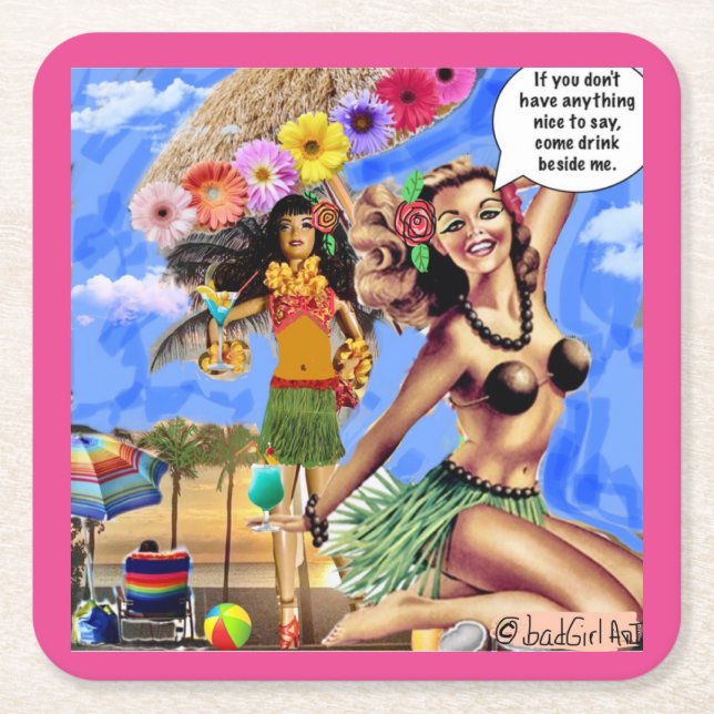 Dessous-de-verre Carré En Papier dessous de verre papier réutilisables - dessous de (Devant)