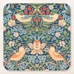 DESSOUS-DE-VERRE CARRÉ EN PAPIER DESSOUS DE VERRE PAPIER : WILLIAM MORRIS :STRAWBER