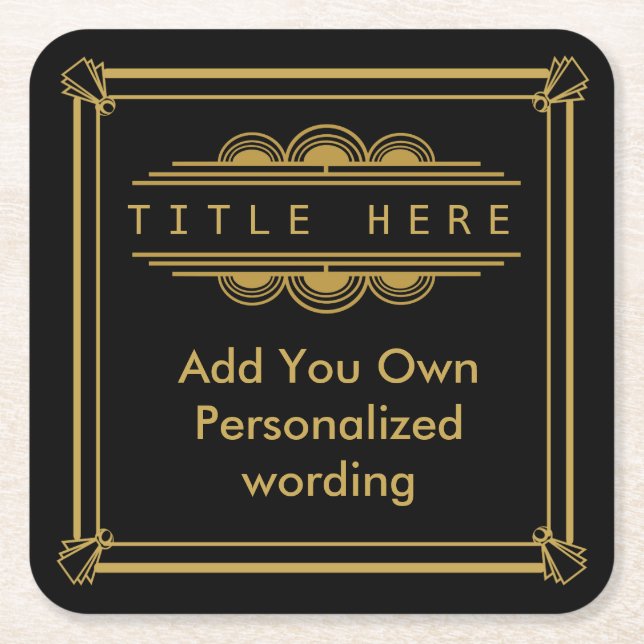 Dessous-de-verre Carré En Papier Dessous de verre personnalisé de style Art déco 19 (Devant)