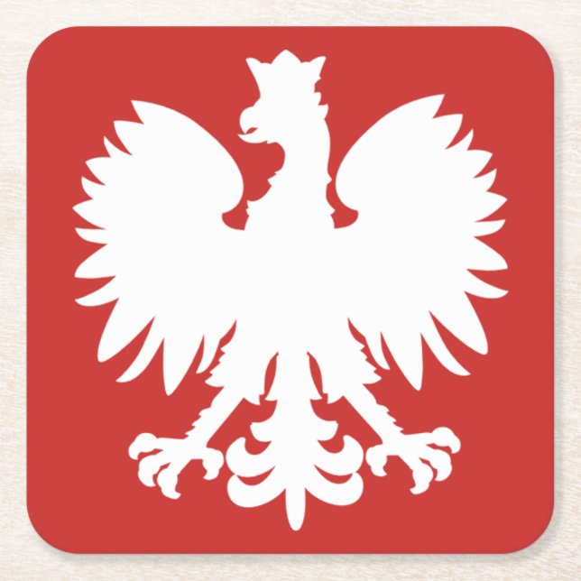 Dessous-de-verre Carré En Papier Dessous de verre polonais d'aigle (Devant)