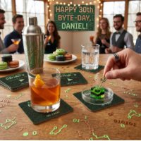 Dessous de verre pour boisson de fête du code tech