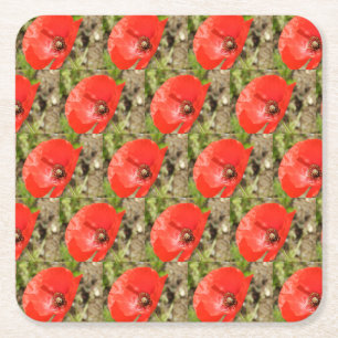 Dessous-de-verre Carré En Papier Dessous de verre Red Poppy