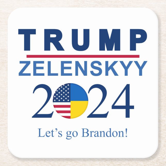 Dessous-de-verre Carré En Papier Dessous de verre satiriques politiques de Trump (Devant)