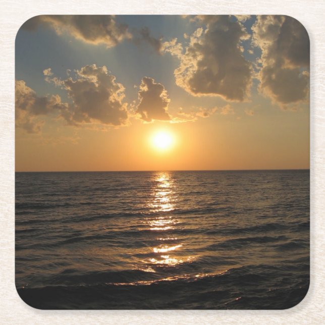 Dessous-de-verre Carré En Papier Dessous de verre Sunset Lake Superior (Devant)