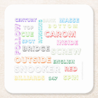 Dessous-de-verre Carré En Papier Dessous de verre thématique Snooker