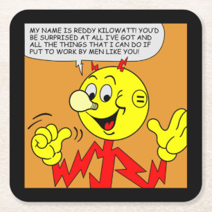 Dessous-de-verre Carré En Papier Dessous de verre très amusant Reddy Kilowatt