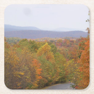 Dessous-de-verre Carré En Papier Dessous de verre Vue montagne d'automne