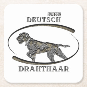 Dessous-de-verre Carré En Papier Deutsch Drahthaar, Meilleur chien d'arme