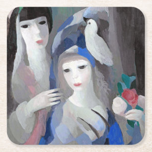 Dessous-de-verre Carré En Papier Deux dame et une colombe, Marie Laurencin