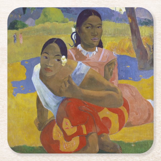 Dessous-de-verre Carré En Papier Deux femmes tahitiennes, Gauguin (Devant)