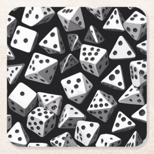 Dessous-de-verre Carré En Papier Dice Delight : Une Cascade géométrique