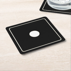 Dessous-de-verre Carré En Papier DICE numéros de pips blanc 1 + votre backgr.