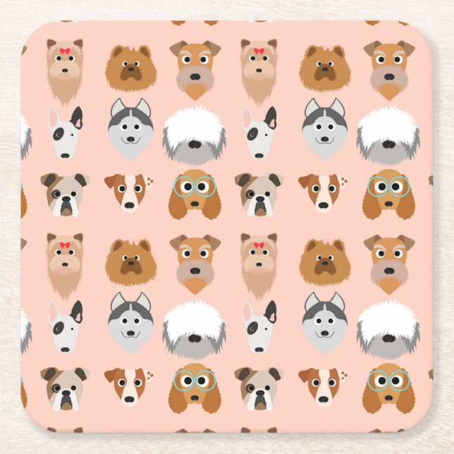 Dessous-de-verre Carré En Papier Diggity Do Chien (Devant)