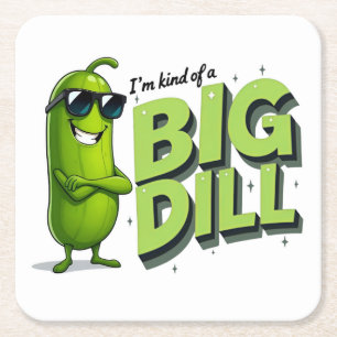 Dessous-de-verre Carré En Papier Dill Pickles Amateurs Cadeau - Drôle Drôle Dessins