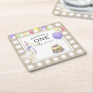 Dessous-de-verre Carré En Papier Dindon aquarelle 1er anniversaire