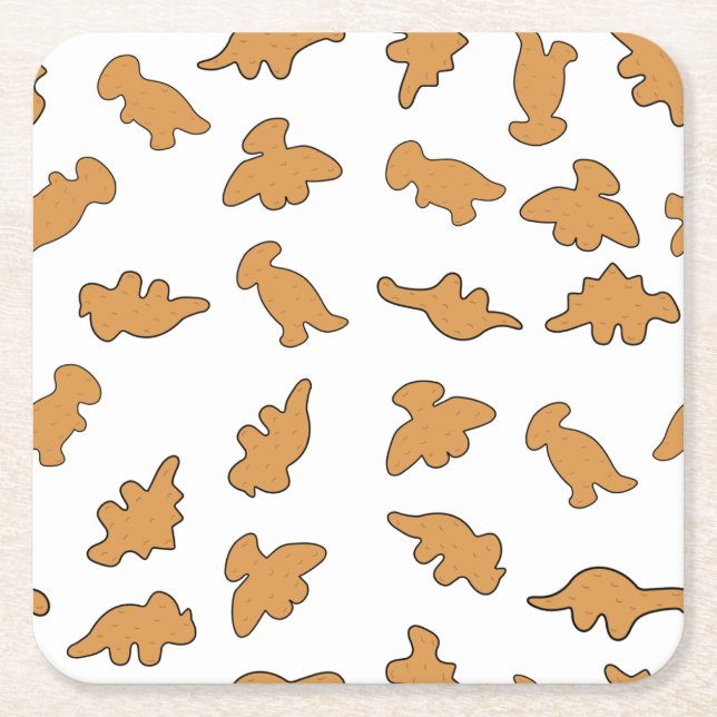 Dessous-de-verre Carré En Papier Dino Nuggets Pattern (Devant)