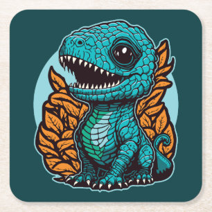 Dessous-de-verre Carré En Papier Dinosaure Bébé mignon