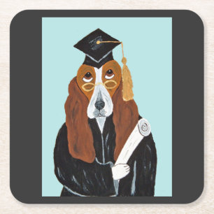 Dessous-de-verre Carré En Papier Diplômé Basset Hound