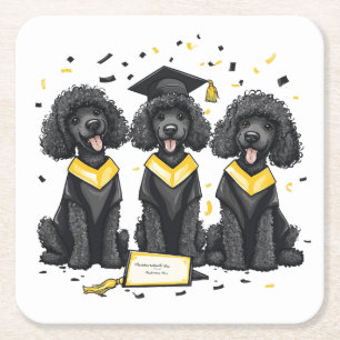 Dessous-de-verre Carré En Papier Diplôme Chiens de caniche standard