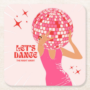 Dessous-de-verre Carré En Papier Disco Girl