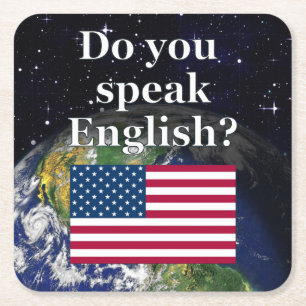 Dessous-de-verre Carré En Papier Do you speak English ? Flag & Earth