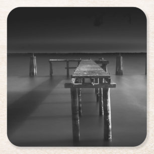 Dessous-de-verre Carré En Papier Dock abandonné au lac Monroe