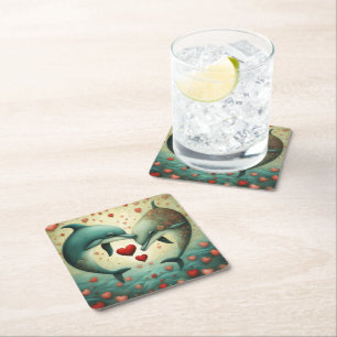 Dessous-de-verre Carré En Papier Dolphin Love 2