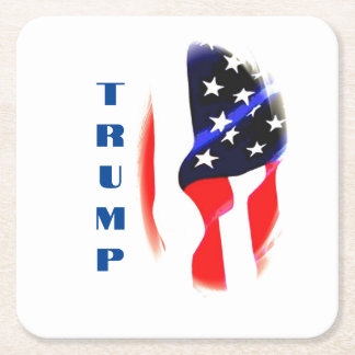 Dessous-de-verre Carré En Papier Donald Trump American Flag Pop Art