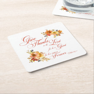 Dessous-de-verre Carré En Papier Donner Merci à Lord fall aquarelle fleurie