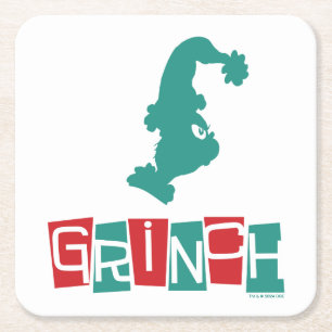 Dessous-de-verre Carré En Papier Dr. Seuss   Grinch - Rouge & Vert