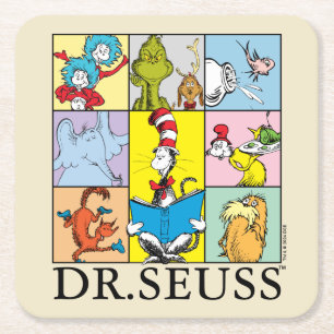 Dessous-de-verre Carré En Papier Dr. Seuss Histoires Graphiques