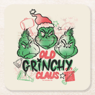 Dessous-de-verre Carré En Papier Dr Seuss Vieux Claus Grinch