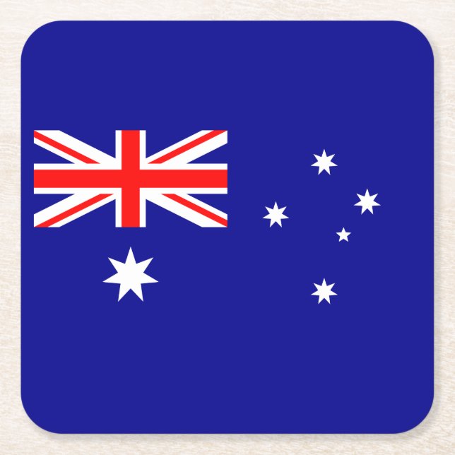 Dessous-de-verre Carré En Papier Drapeau australien patriotique (Devant)