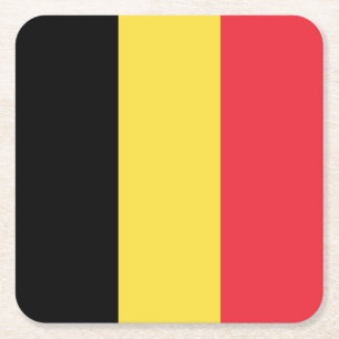 Dessous-de-verre Carré En Papier Drapeau belge patriotique