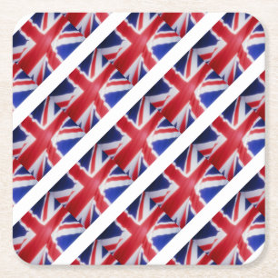 DESSOUS-DE-VERRE CARRÉ EN PAPIER DRAPEAU BRITANNIQUE